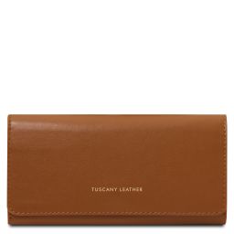 Diana Elégant Portefeuille en Cuir - Grand Modèle Cognac TL142435