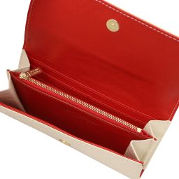 Diana Exclusive Leather Wallet - Large Size Beige TL142435