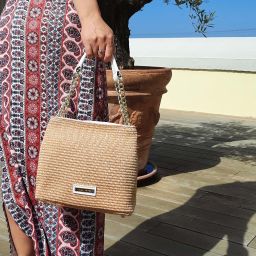 TL Bag Straw Effect Bucket bag Beige TL142208