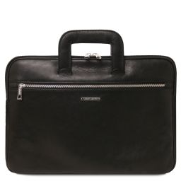 Caserta Document Leather Briefcase Black TL142449