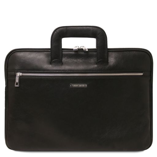 Caserta Document Leather Briefcase Black TL142449