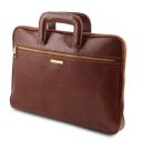 Caserta Document Leather Briefcase Brown TL142070
