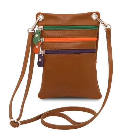 TL Bag Tracollina in Pelle Morbida Cognac TL142431