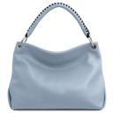 TL Bag Borsa a Spalla in Pelle Morbida Celeste TL142087