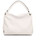 TL Bag Schultertasche aus Weichem Leder Weiß TL142087