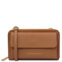 Urania Portafoglio/portacellulare in Pelle con Tracolla Caramello TL142433
