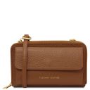 Urania Portafoglio/portacellulare in Pelle con Tracolla Cognac TL142433