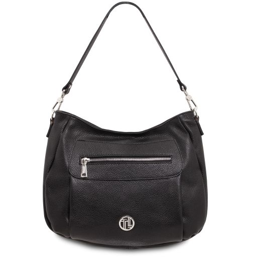 Brenda Schultertasche aus Weichem Leder Schwarz TL142450