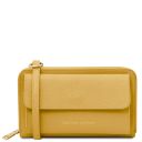 Urania Portafoglio/portacellulare in Pelle con Tracolla Giallo pastello TL142433