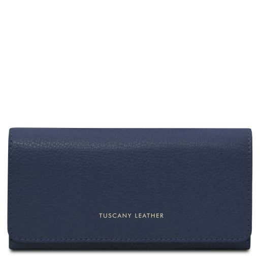 Iside Elégant Portefeuille en Cuir - Grand Modèle Bleu foncé TL142434