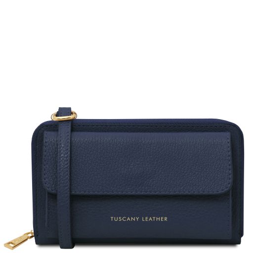 Urania Leather Wallet/phone Holder With Strap Темно-синий TL142433