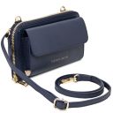 Urania Portafoglio/portacellulare in Pelle con Tracolla Blu scuro TL142433