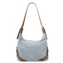 Sierra Bolso de asa Larga en Piel Agamuzada Azul claro TL142419