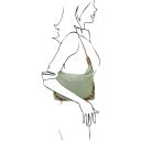 Sierra Sac à épaule en Cuir Suédé Vert Menthe TL142419