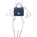 Silene Borsa a Mano in Pelle Convertibile a Zaino Blu scuro TL142152