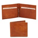 Exclusive Leather Card Holder With Money Clip Honey TL142055