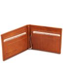 Exclusive Leather Card Holder With Money Clip Honey TL142055