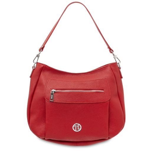Brenda Borsa a Spalla in Pelle Morbida Rosso Lipstick TL142450