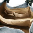 TL KeyLuck Borsa Shopping in Pelle Stampa Intrecciata Celeste TL141573