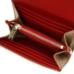 Iside Exklusive Damenbrieftasche aus Leder - Klein Karamell TL142436