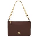 Diva Pochette in Pelle con Tracolla a Catena Caffè TL142461