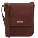 John Borsello da Uomo in Pelle con zip Frontale Marrone TL141408