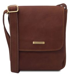 John Herrentasche aus Leder mit Reißverschlussfach Braun TL141408