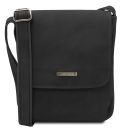 John Leather Crossbody bag for men With Front zip Black TL141408