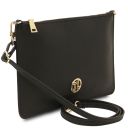Diva Leather Clutch With Chain Strap Black TL142461