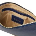 Diva Clutch aus Leder mit Schulterkette Dunkelblau TL142461