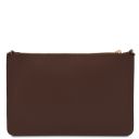 Diva Clutch aus Leder mit Schulterkette Kaffee TL142461