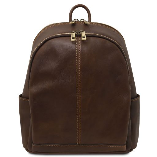Canberra Rucksack aus Leder 2 Fächer Dunkelbraun TL142460