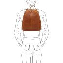 Canberra 2 Compartments Leather Backpack Natural TL142460