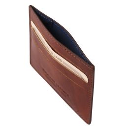 Elegante Porta Tarjetas de Credito en Piel Marrón TL140805