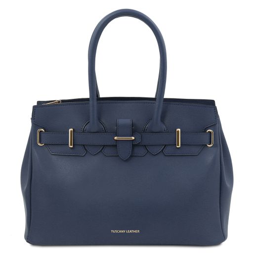 TL Bag Borsa a Mano in Pelle Blu scuro TL142174