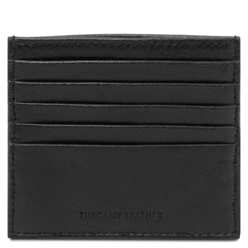 Kartenetui aus Leder Schwarz TL142469