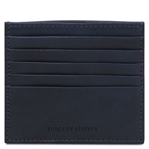 Leather Credit Card Holder Dark Blue TL142469