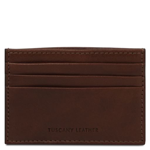 Porte-cartes en Cuir Marron foncé TL142471