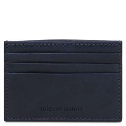 Leather Credit Card Holder Dark Blue TL142471