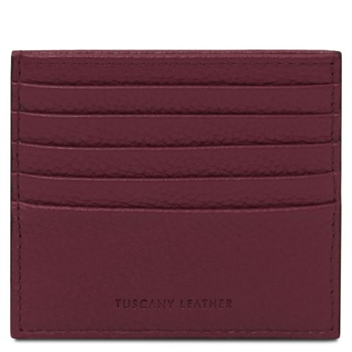 Porte-cartes en Cuir Bordeaux TL142470