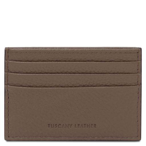 Leather Card Holder Dark Taupe TL142472