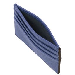 Leather Card Holder Blue TL142472