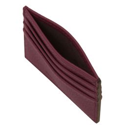 Leather Card Holder Bordeaux TL142472