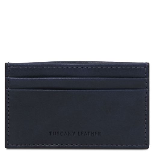 Porte-cartes en Cuir Bleu foncé TL142473