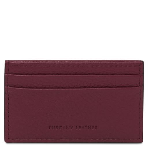 Leather Card Holder Bordeaux TL142474