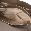 Abby Schultertasche aus Leder Dunkel Taupe TL142468