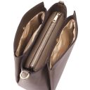 Abby Schultertasche aus Leder Dunkel Taupe TL142468