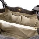 TL KeyLuck Кожаная сумка-шоппер с плетеным теснением Темно-коричневый TL141573