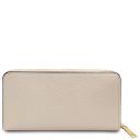 Financier Esclusivo Portafogli in Pelle zip Around Beige TL142485