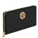 Financier Elegante Cartera en Piel con Cremallera en el Contorno Negro TL142485